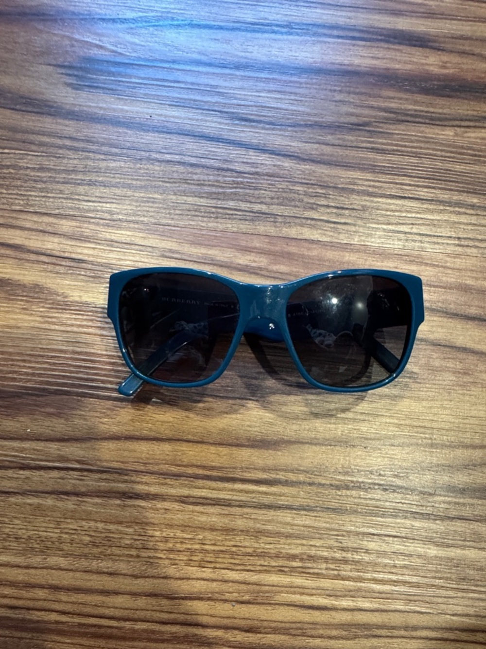 Burberry Teal Square Sunglasses with Dark Lenses